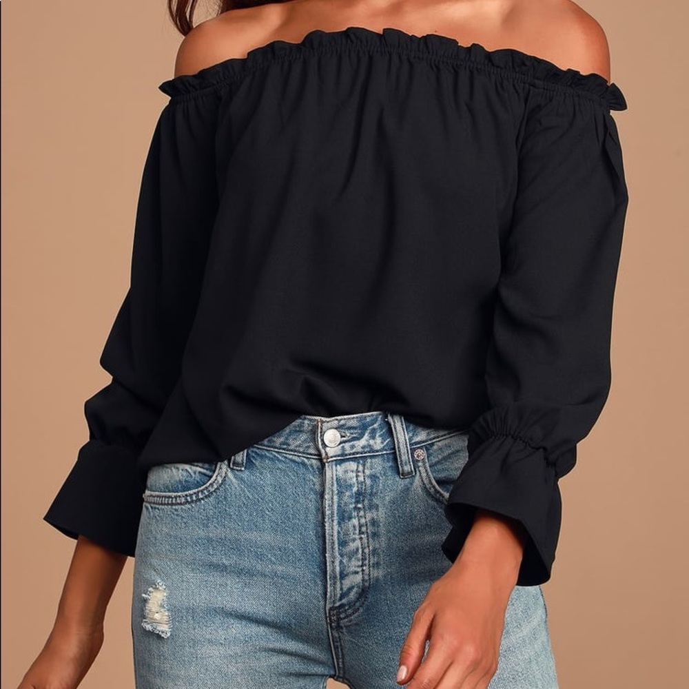 Lulus Black Off The Shoulder Top